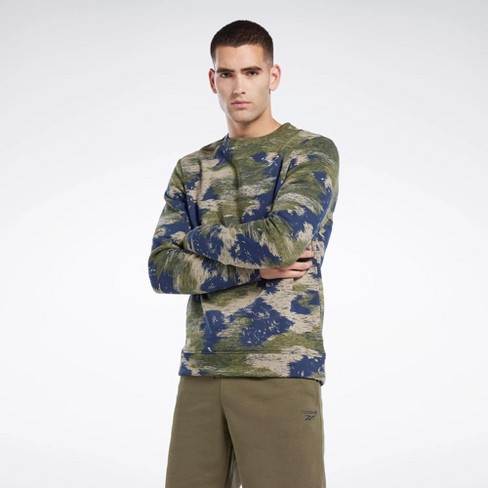 Reebok Identity Modern Camo Fleece Crew Sweatshirt Mens : Target
