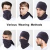 Balaclava Ski Face Mask, Winter Cold Weather Windproof Hooded Scarf Hat with Neck Warmer, Cycling UV Protector for Women Men Dark Blue - 4 of 4