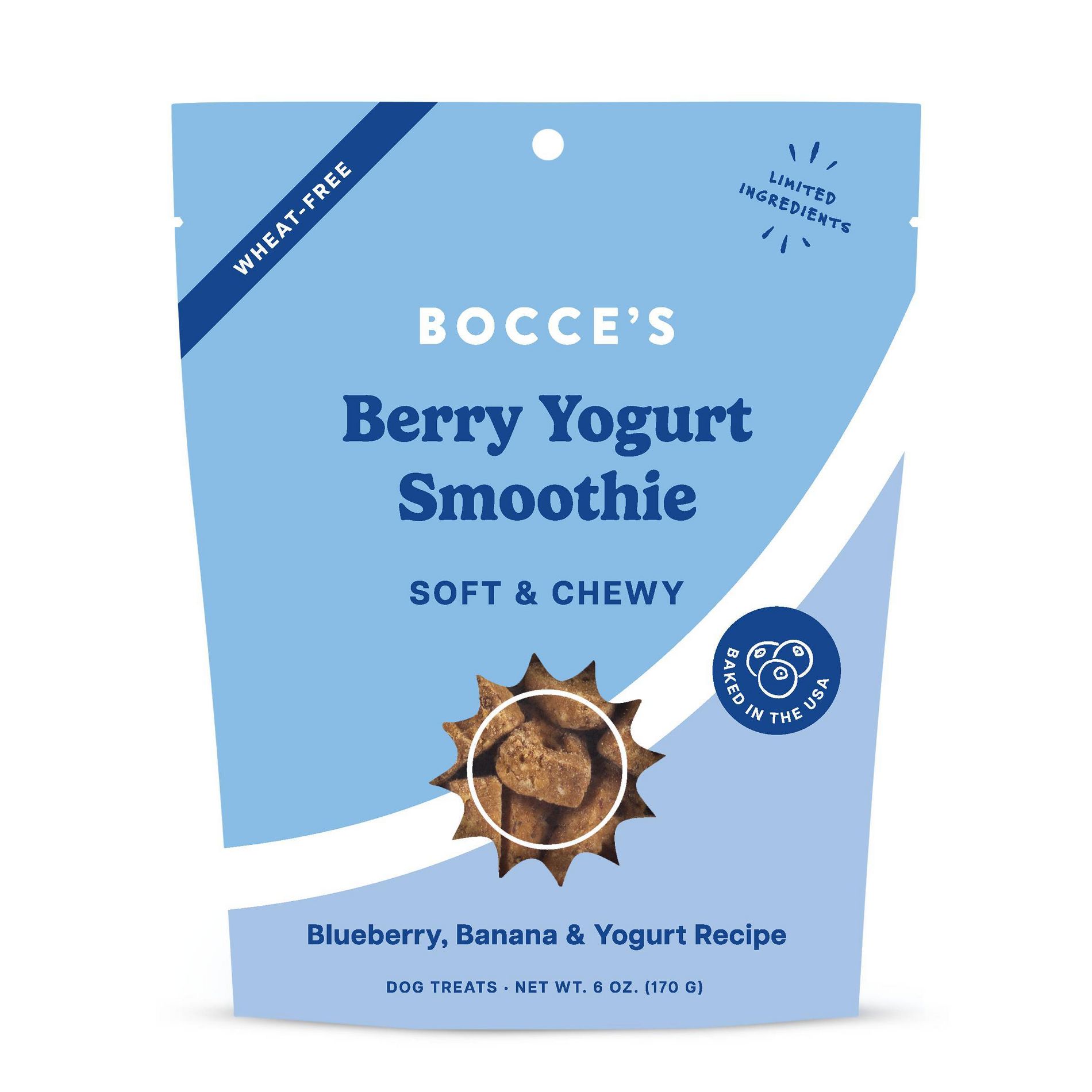 Bocce's Bakery Berry Yogurt Smoothie Flavor Chewy Dog Treats - 6oz/12ct