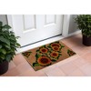 HomeRoots 18" X 30" Brown Orange and Yellow Coir Floral Outdoor Summer Door Mat - 2 of 4