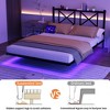 QingMoon Full Size Floating Bed Frame with Storage, Metal Platform Bed Frame with Headboard, USB Charging Station and LED Lights, Noise Free - 3 of 4