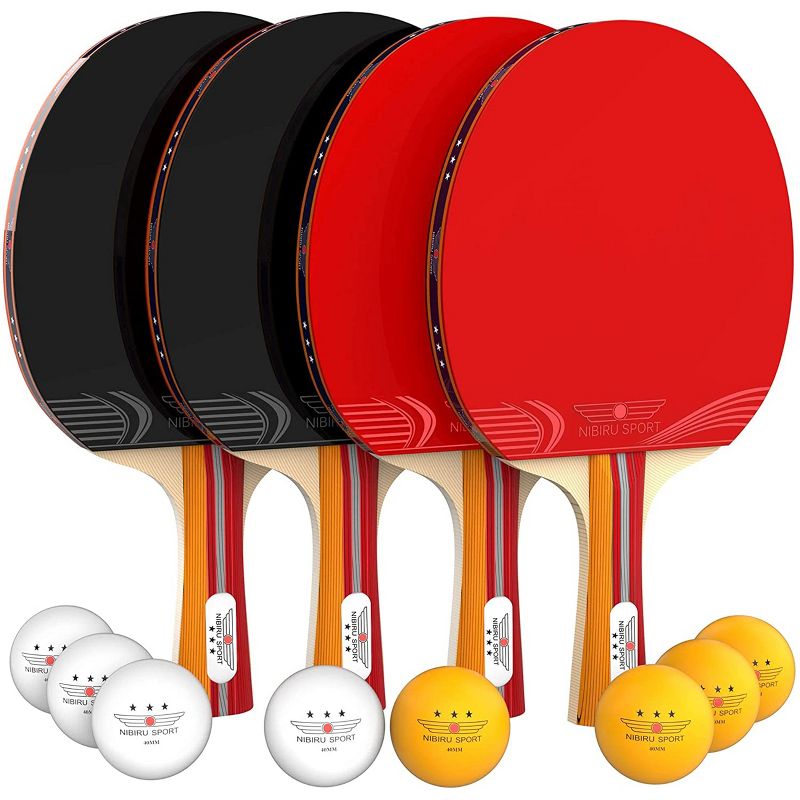 NIBIRU SPORT Professional Ping Pong Paddles and Balls - Complete Table Tennis Paddle Set w/ Storage Case, 1 of 6