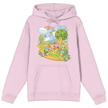 Kirby Whispy Woods Picnic Long Sleeve Cradle Pink Men's Hooded Sweatshirt