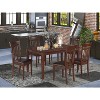 HomeStock 7-Piece Rectangle Cappuccino Finish Solid Wood Top Dining Table with 6 Chairs - 2 of 4