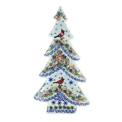 Blue Rose Polish Pottery 491 Vena Flat Christmas Tree