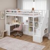 Whisen 94.4''L*57.4''W Wood Loft Bed with L-Shaped Desk and Drawers, Cabinet and Storage Staircase - 2 of 4