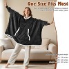 Catalonia Woman Oversized Blanket Hoodie Sweatshirt Cape, Fluffy Soft Fleece Casual Batwing Coat Pullover Blanket, Cozy Gift for Wife Women - 3 of 4