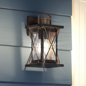 Urban Ambiance Luxury Colonial Outdoor Wall Light,  13"H x 6.5"W,  Olde Bronze Finish, UHP1232 - 1 of 4