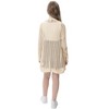 Girl's Crochet Cover Up Cardigan Summer Lightweight Long Sleeve Soft Cardigans - 3 of 3
