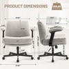 Dsvimoy Task and Office Chair Wide Seat Criss Cross Chair with Flip Arms for Apartment and Office, Khaki, 27"*22.9"*13" - 3 of 4