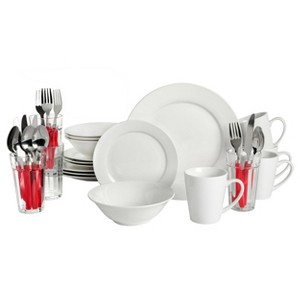 Gibson Home Regal White II 32 Piece Fine Ceramic Dinnerware Combo Set in White - 1 of 4