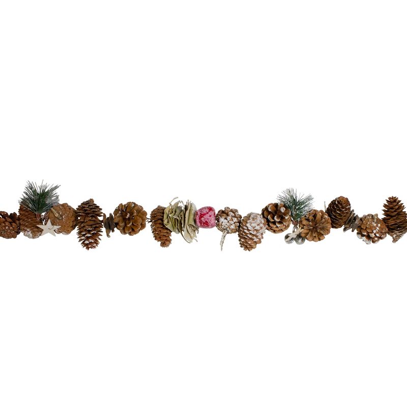 Northlight 5' Country Rustic Frosted Pine Cone Artificial Christmas Garland - Unlit, 4 of 5