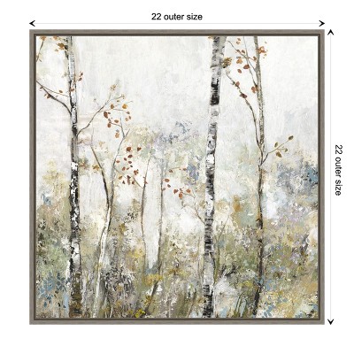 Soft Birch Forest II Earth Tones Canvas Wall Art 22x22