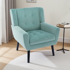 Modern Accent Chair with Curved Back and Padded Seat - 1 of 4