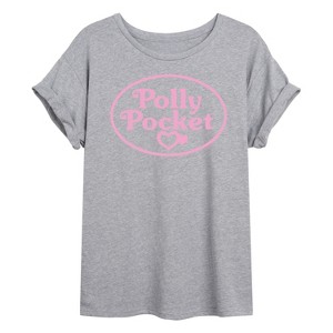 Women's - Polly Pocket - Polly Pocket Pink Logo Oversized Graphic T-Shirt - 1 of 4