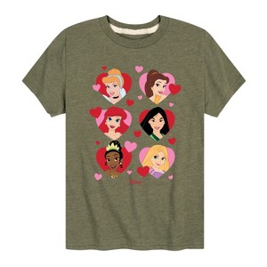 Girls' - Disney Princess - Princess Heart Grid Short Sleeve Graphic T-Shirt - 1 of 4