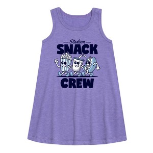Girls' - Instant Message - Stadium Snack Crew Graphic Sleeveless Aline Dress - 1 of 4