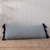 Blue with Navy Fringe 14X36 Hand Woven Filled Pillow - Foreside Home & Garden - 2 of 4