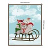 Amanti Art Christmas Christmas Owl Sled by Fab Funky Canvas Wall Art Print Framed 23-in. W x 28-in. H. - 3 of 4