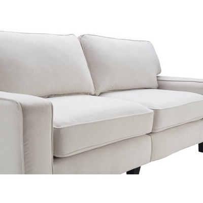 Serta Palisades 61" Cream Microfiber Loveseat with Pillow Back