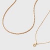 14K Gold Dipped Cubic Zirconia Initial Necklace Set 2pc - A New Day™ Gold - 3 of 3