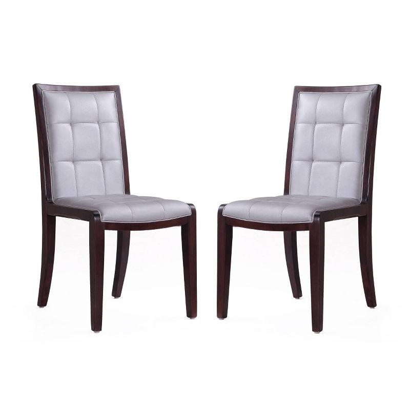 Set of 2 Executor Faux Leather Dining Chairs Silver - Manhattan Comfort, 1 of 9
