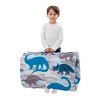Everything Kids Navy, Grey and Royal Blue Dino Deluxe Easy Fold Nap Mat - 4 of 4