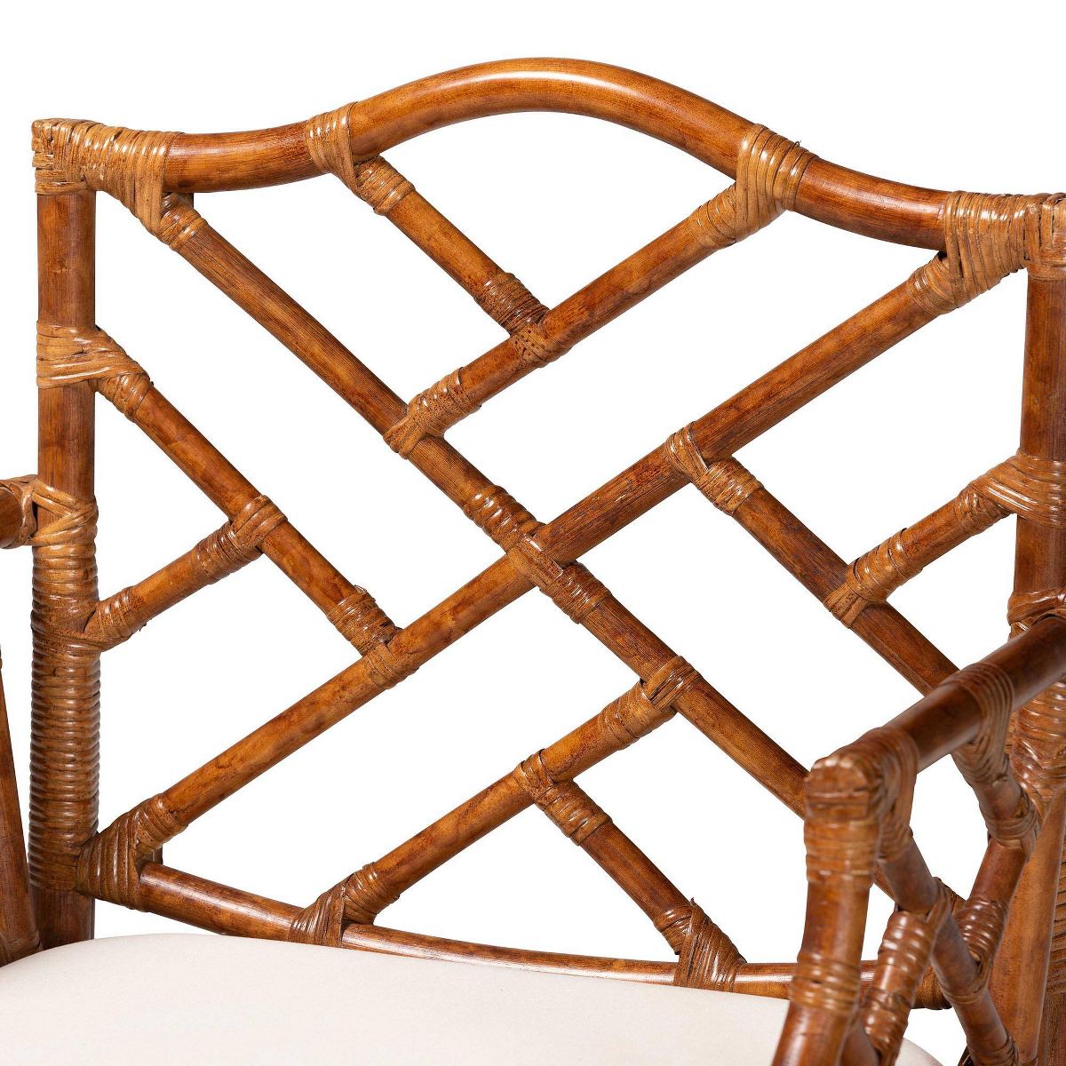 bali & pari Aella Marbled Tortoise Natural Rattan Dining Chair Marbled Tortoise Brown/White - thumbnail 5