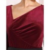 Hobemty Women's Slim Fitted Asymmetrical Neck Casual Long Sleeve Velvet Blouse - 4 of 4