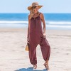 Women's Chic Burgundy Jumpsuit for Effortless Beach Glamour - Cupshe - 3 of 4