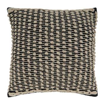 Saro Lifestyle Knotted Pillow - Down Filled, 20" Square, Black/White