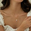 Dainty 14k Gold Plated Pearl Choker Necklace for Women: Single Solitaire Pendant, Simple Trendy Gold Jewelry Gift - 2 of 4