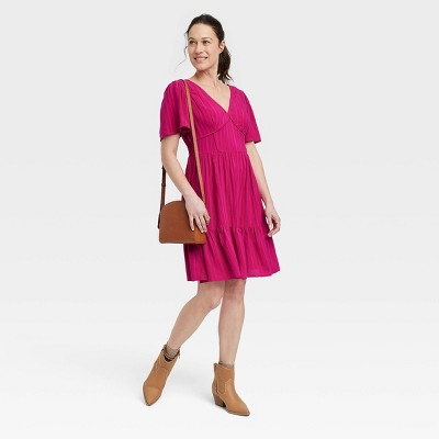 Women's Short Sleeve A-Line Dress - Knox Rose