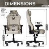 Kumasinova Adjustable Ergonomics Gaming Chair,360°Swivel Office Chairs with Head&Lumbar Pillow,90-135°Reclining Chair for Office&Home,300lbs Max,Beige - 3 of 4