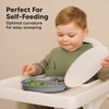 3-Pack Prep Suction Plates with Lids, 100% Silicone Baby Plates with Lid, BPA-Free Kids Divided Toddler Plates - 3 of 4