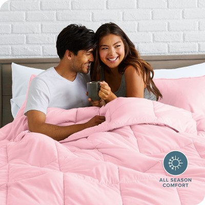 Light Pink Twin Down Alternative Microfiber Comforter Set