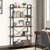 Kumasinova Modern 5 Tier Bookshelf,Display Storage Bookcase Floor Standing,Storage Bookcase for Living Room,Bedroom,Office,Brown - 2 of 4