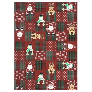 Christmas Area Rug for Living Room, Washable Cute Winter Home Decor Rugs for Bedroom Nursery Kids Room, Patchworked Non Slip Carpet - 1 of 4
