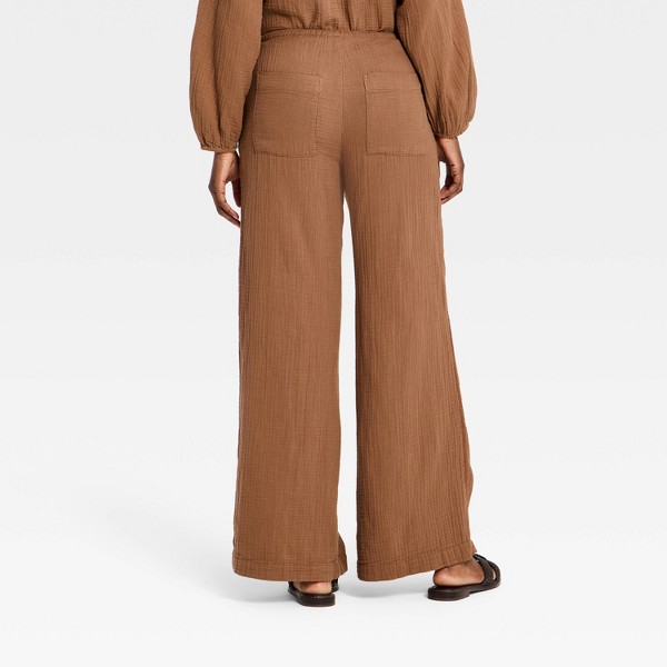 Pantalón de tiro medio con cordón y pierna ancha, estilo pull-on - Universal Thread™ 2