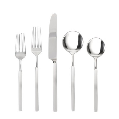 Fortessa Tableware Solutions 20pc Mirrored Jaxson Stainless Steel Flatware Set Silver