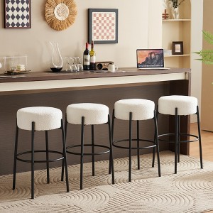 HOMLUX 30" Tall Upholstered Bar Stools Set of 2 Counter Height Dining Bar Chair - 1 of 4