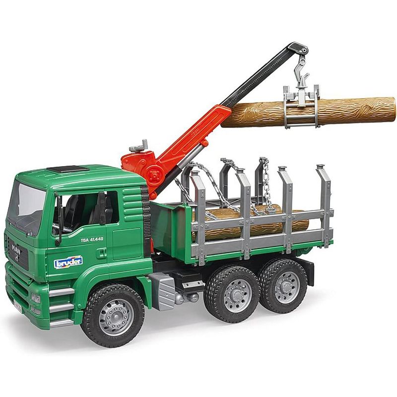 Bruder MAN Timber Truck with Loading Crane and 3 Trunks, 2 of 6