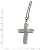 Black Bow Jewelry Stainless Steel Satin and Cubic Zirconia Cross Necklace - 22 Inch - 2 of 4