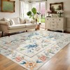 Washable Rugs for Bedroom Ultra-Soft Floral Peacock Floor Mat - 2 of 4