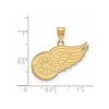 Black Bow Jewelry 14k Yellow Gold Detroit Red Wings NHL Large Pendant - 2 of 3