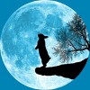 Men's Design By Humans Moon Bunny By Maryedenoa T-Shirt - 2 of 3