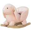 Qaba Rabbit Wooden Rocking Horse with Simulated Sound, Wooden Base, Seat Belt, Plush Stuffed Rocking Chair for Baby, Toddler, 18-36 Months, Pink - 4 of 4