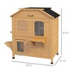 PawHut 2-story Cat House Outdoor, Weatherproof Wooden Cat Enclosure for Feral Cats with Escape Door, Openable Roof, Jumping Platforms - 3 of 4