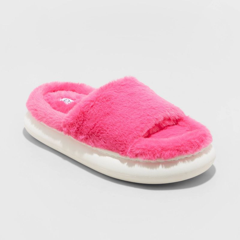 Kids' Tasha Platform Slide Slippers - art class™ Hot Pink, 1 of 5