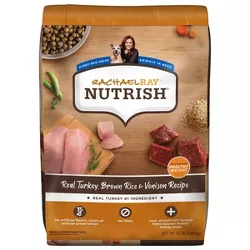 Rachael Ray Nutrish Turkey, Brown Rice & Venison Recipe Adult Super Premium Dry Dog Food - 13lbs